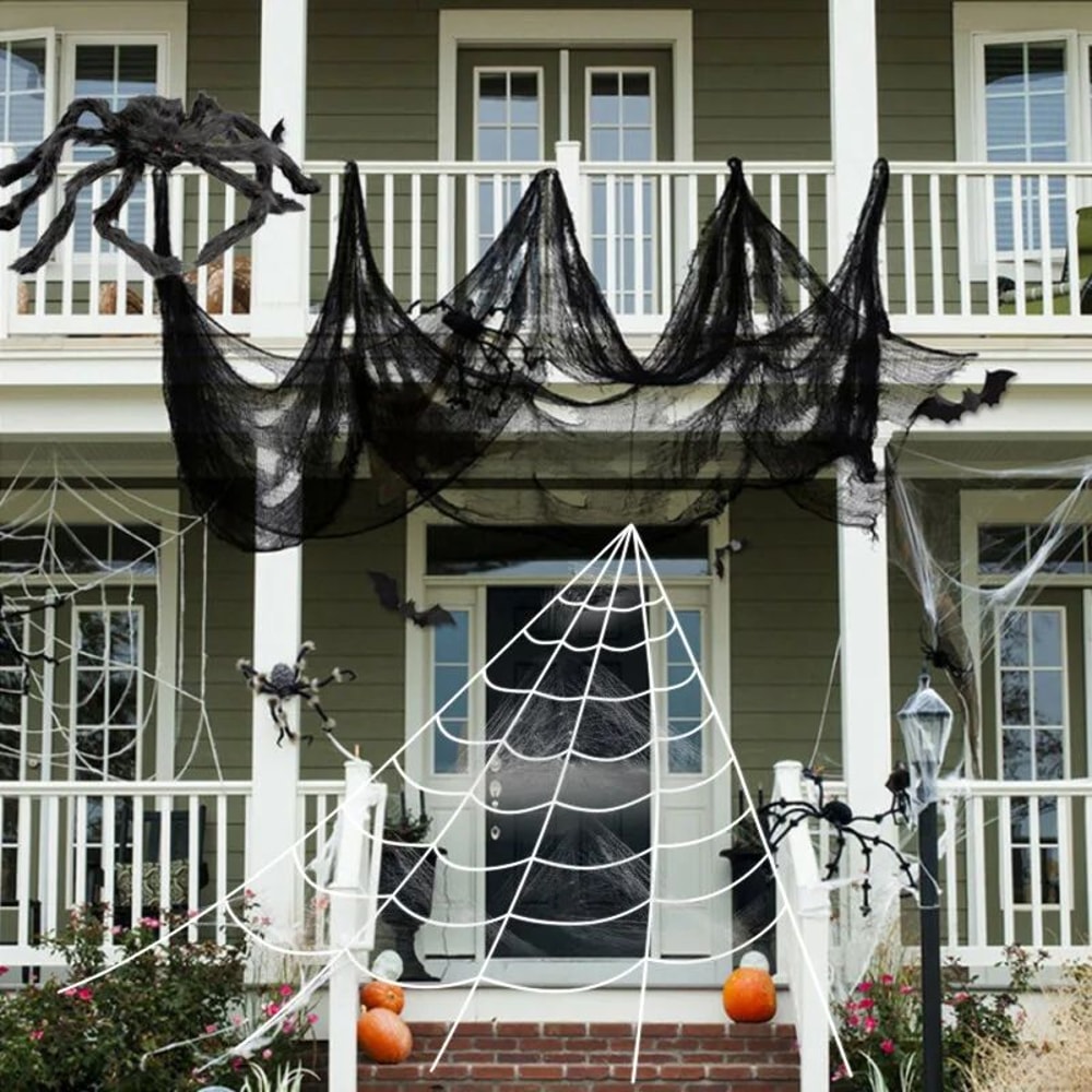 Halloween Black Gauze Horror Decor 7