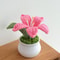Hand Knitted Lily Flower Pot Decor 0