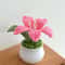 Hand Knitted Lily Flower Pot Decor 9