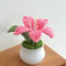 Hand Knitted Lily Flower Pot Decor 9