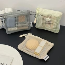 mini mesh zipper makeup pouch