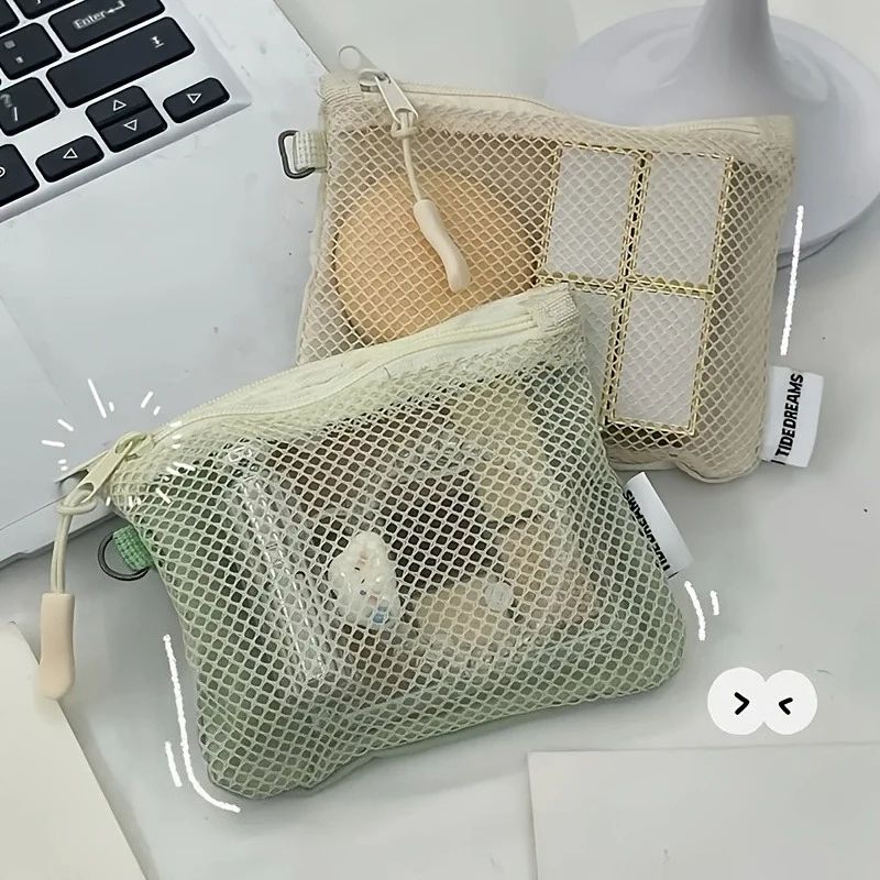 Mini Mesh Zipper Makeup Pouch 1