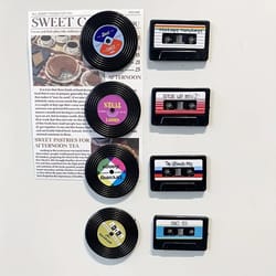 retro cassette tape fridge magnets set