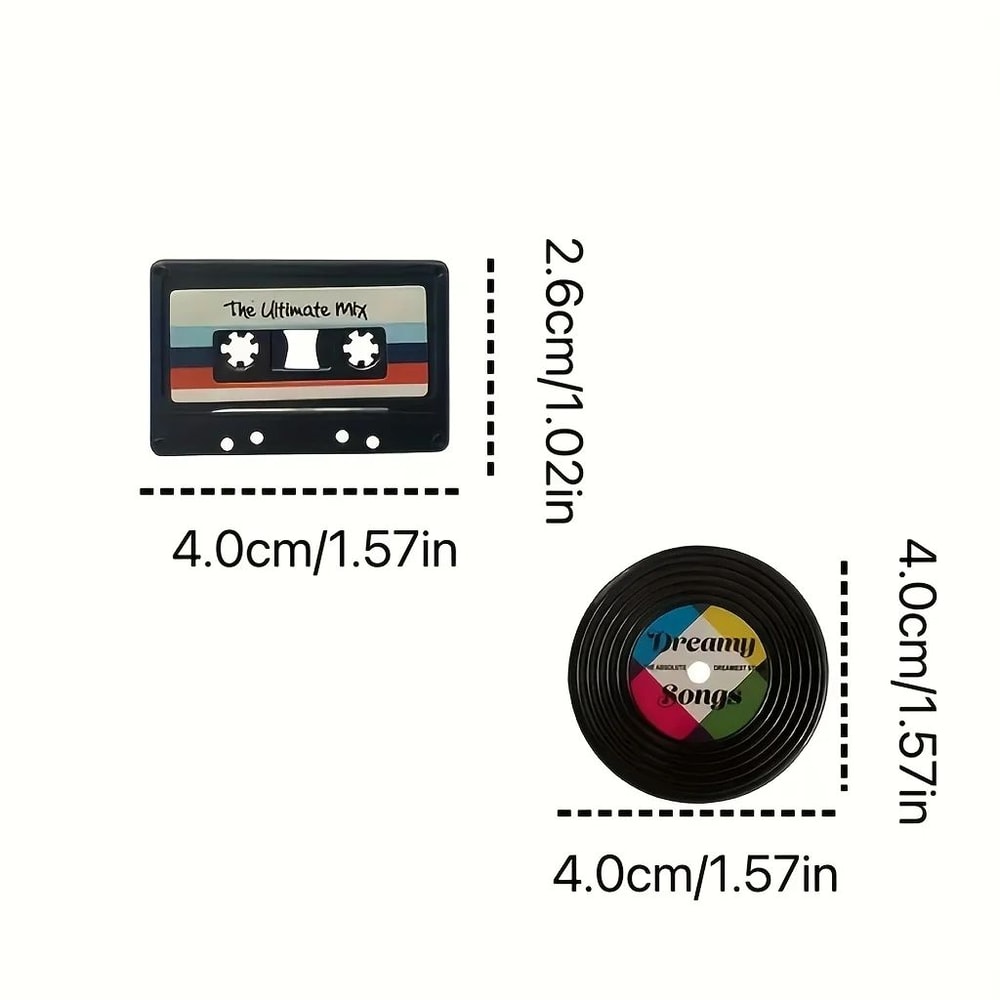 Retro Cassette Tape Fridge Magnets Set 6