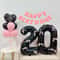 Black Number Balloon With Pink Bow 0