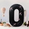Black Number Balloon With Pink Bow 2