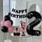 Black Number Balloon With Pink Bow 6