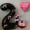 Black Number Balloon With Pink Bow 7