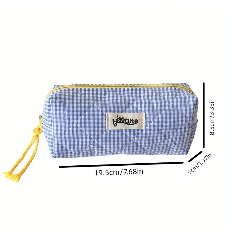 Color Block Checkered Cosmetic Storage Bag 5
