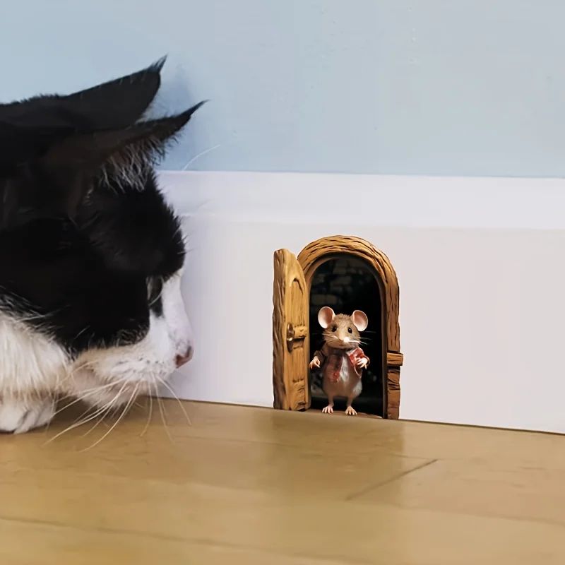 Mouse Hole Wall Sticker Decals Set 2