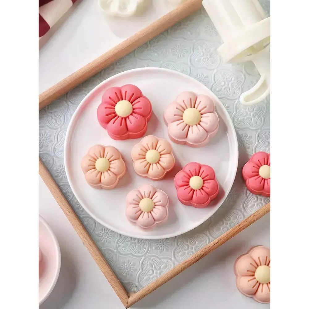 Flower Shape Mooncake Cookie Press Mold 2