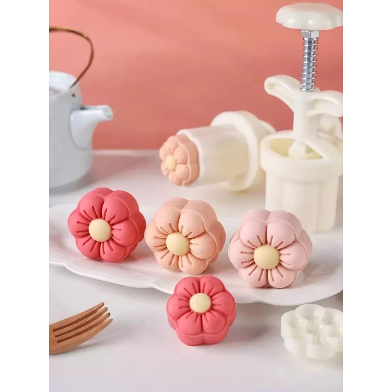 Flower Shape Mooncake Cookie Press Mold 3