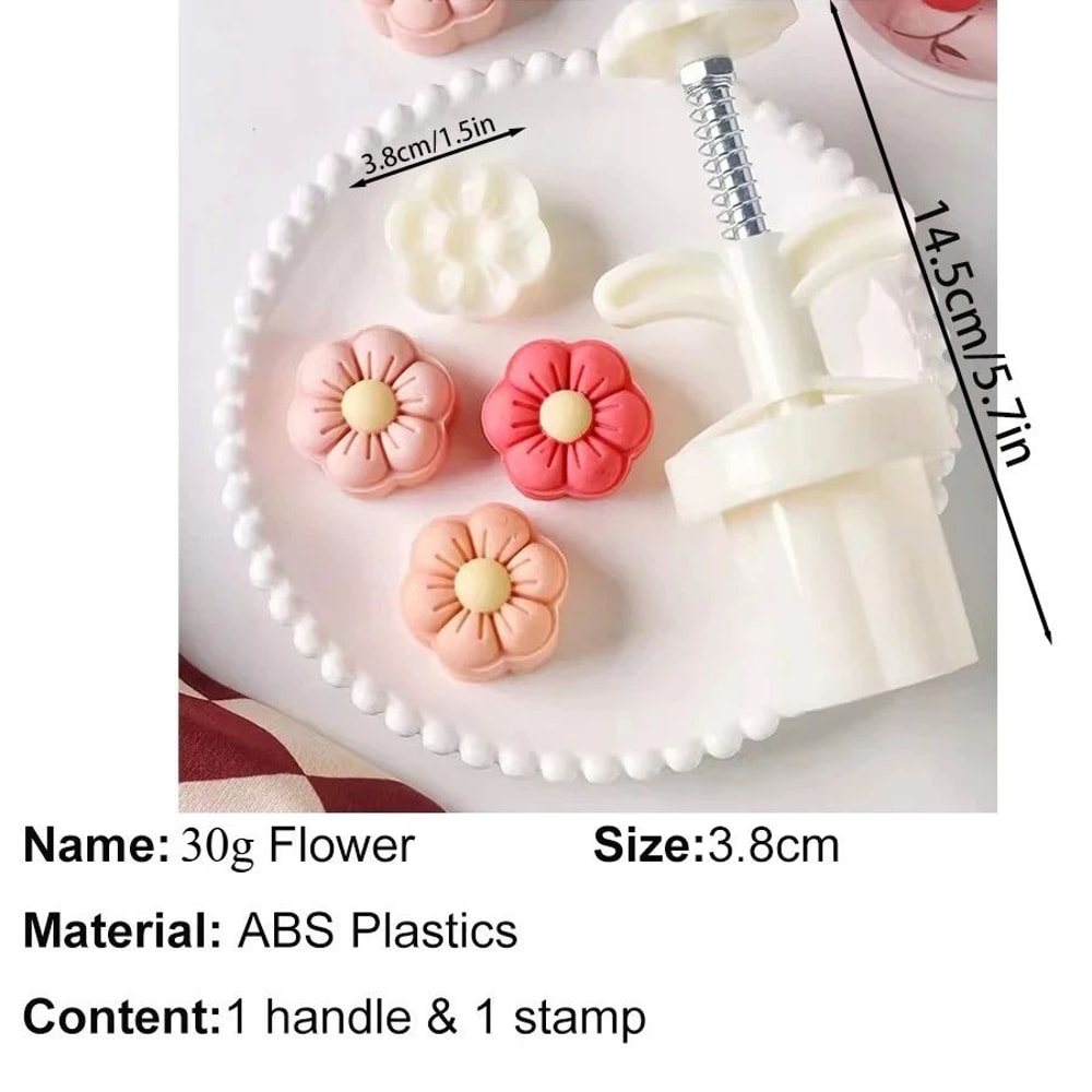 Flower Shape Mooncake Cookie Press Mold 5