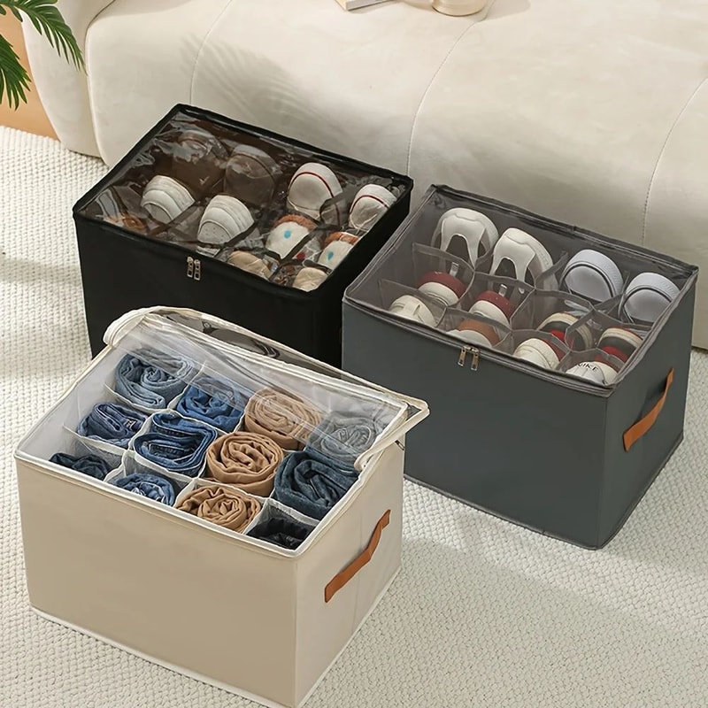 Foldable Multi Grid Shoe Storage Box 1