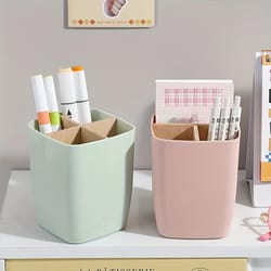 bamboo desk organizer storage box