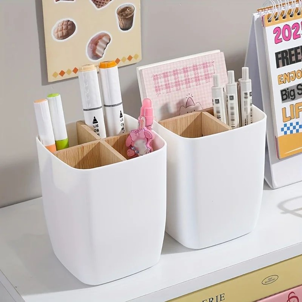 Bamboo Desk Organizer Storage Box 7