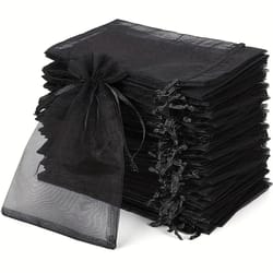 black organza drawstring gift bags