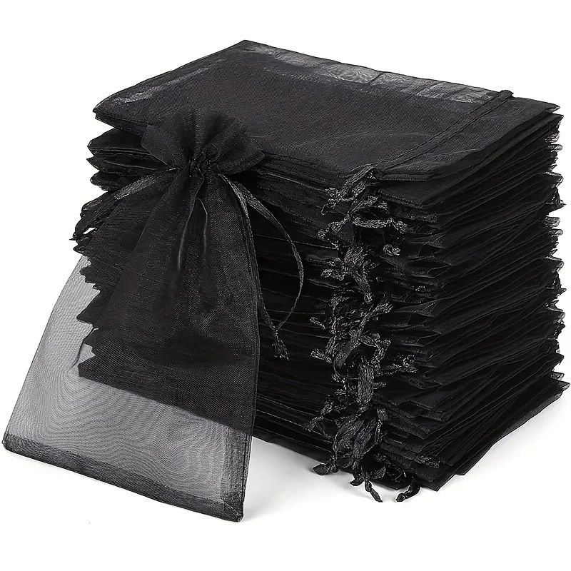 Black Organza Drawstring Gift Bags 0