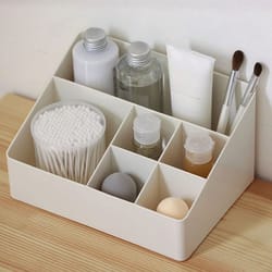 multi compartment makeup storage organizer