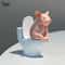 Cute Pig Toilet Figurine Decor 5
