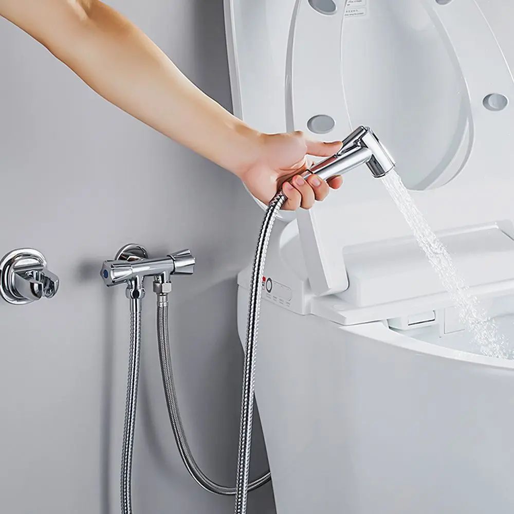 Stainless Steel Handheld Bidet Sprayer Head Self Cleaning 10