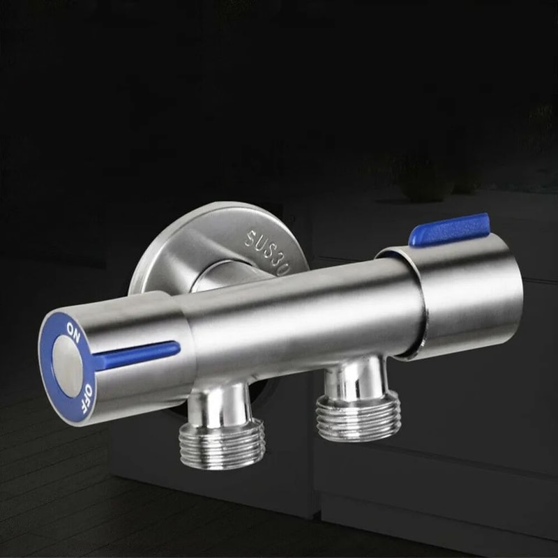 Double Handle Stainless Steel Water Faucet 0