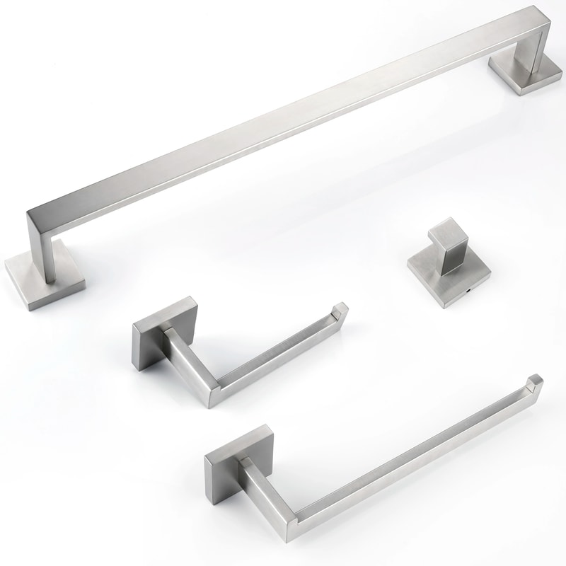 Brushed Steel Bathroom Hardware Set 16