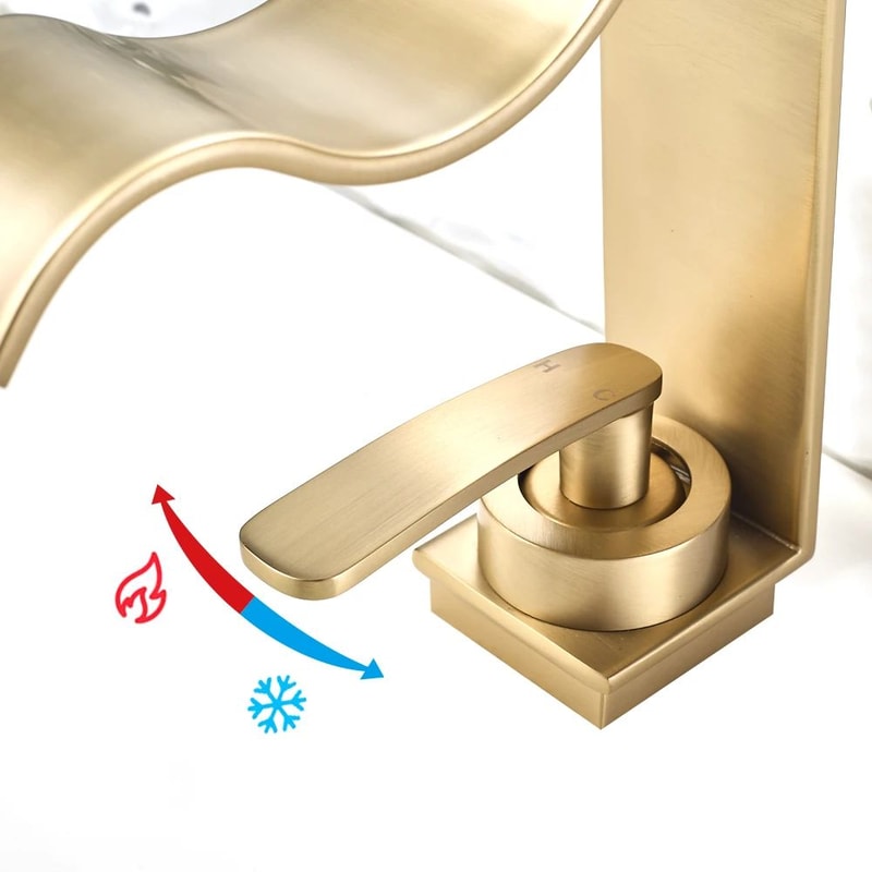 Luxury Brushed Gold Bathroom Sink Faucet 1