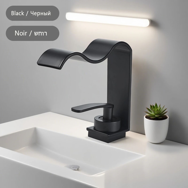 Luxury Brushed Gold Bathroom Sink Faucet 9