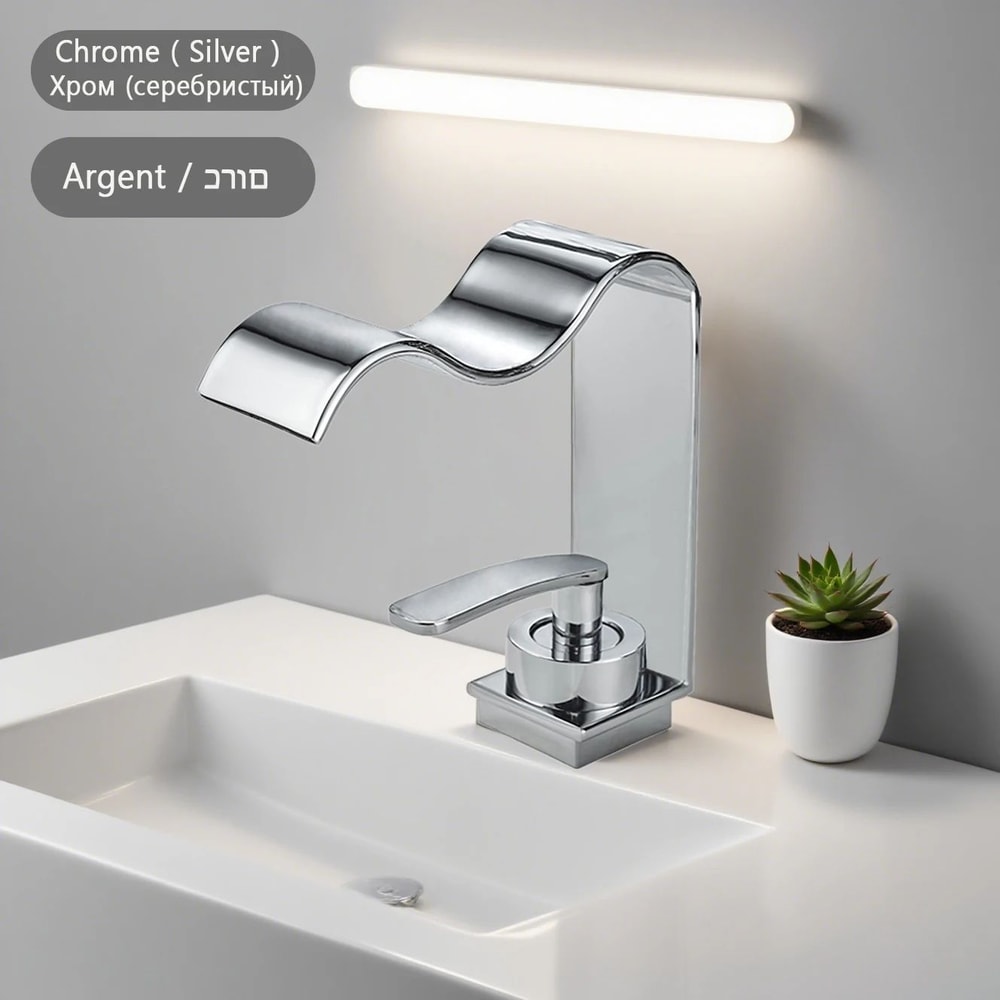 Luxury Brushed Gold Bathroom Sink Faucet 12