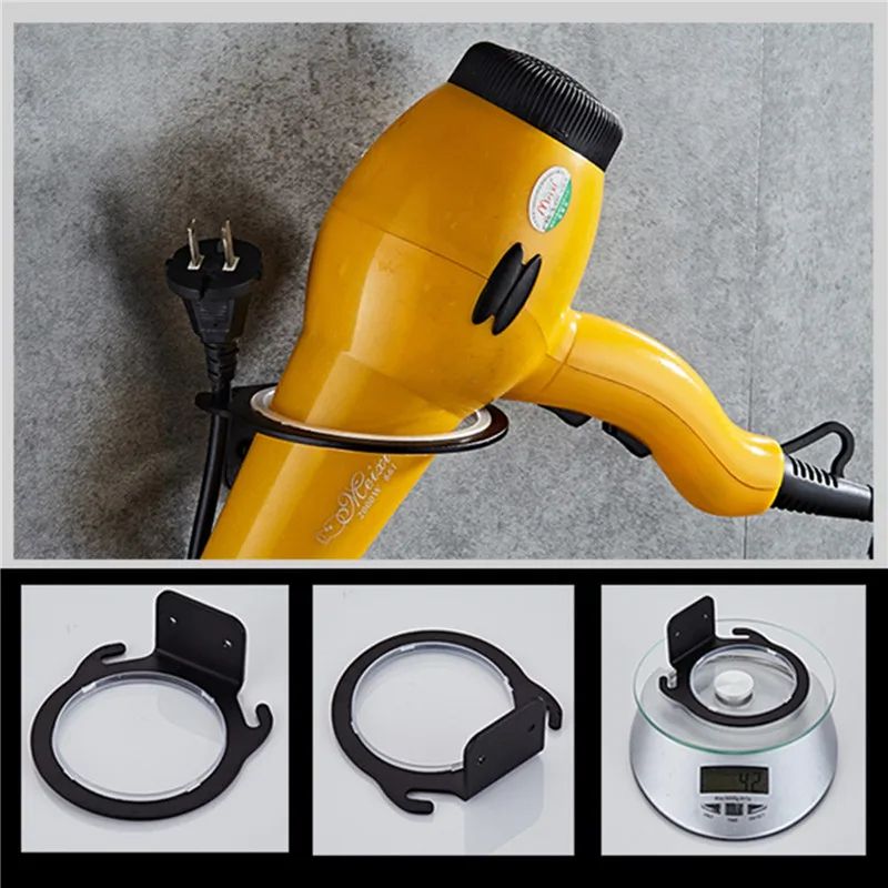Space Aluminum Wall Mounted Hair Dryer Holder 6