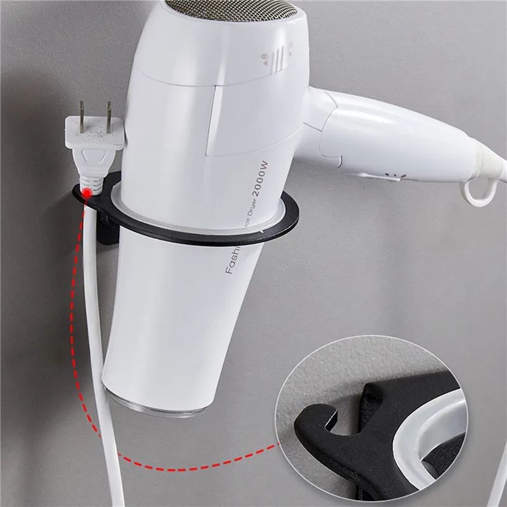 Space Aluminum Wall Mounted Hair Dryer Holder 8