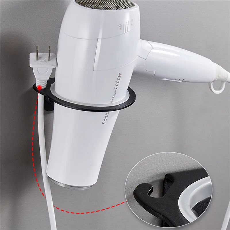Space Aluminum Wall Mounted Hair Dryer Holder 8