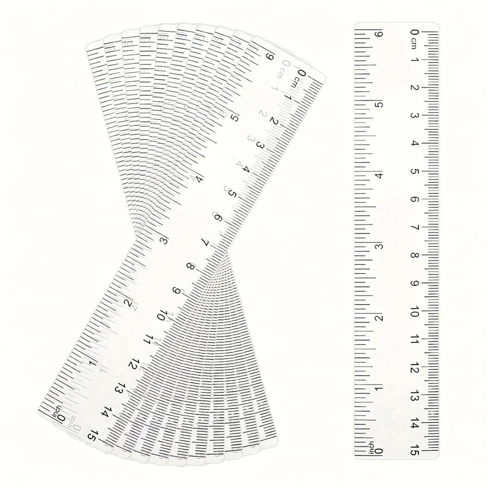 10pcs Transparent School Rulers 0