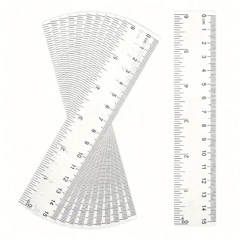 10pcs Transparent School Rulers 0
