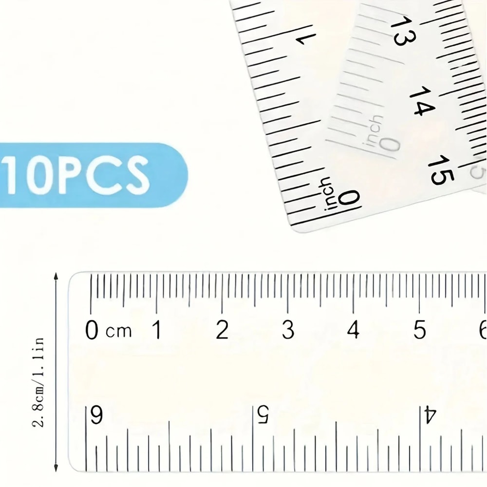 10pcs Transparent School Rulers 2