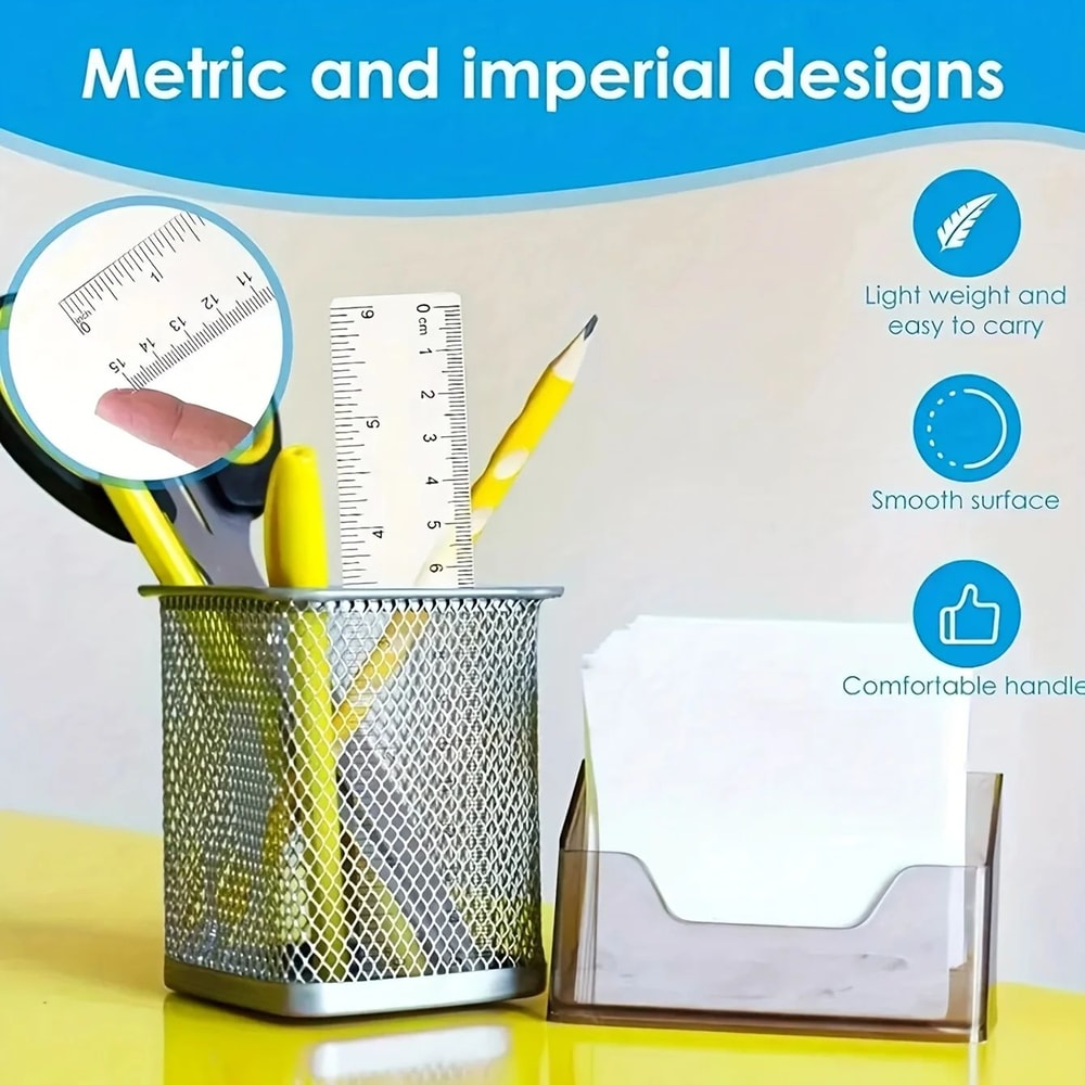 10pcs Transparent School Rulers 4