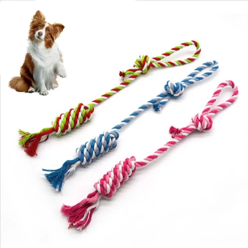 Braided Cotton Rope Dog Chew Toy 0