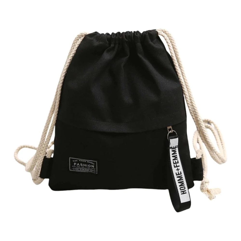 Canvas Double Shoulder Drawstring Backpack 11