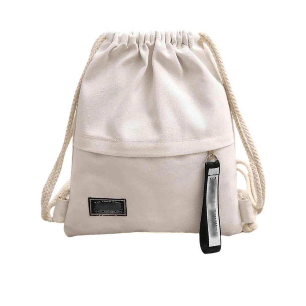 Canvas Double Shoulder Drawstring Backpack 15