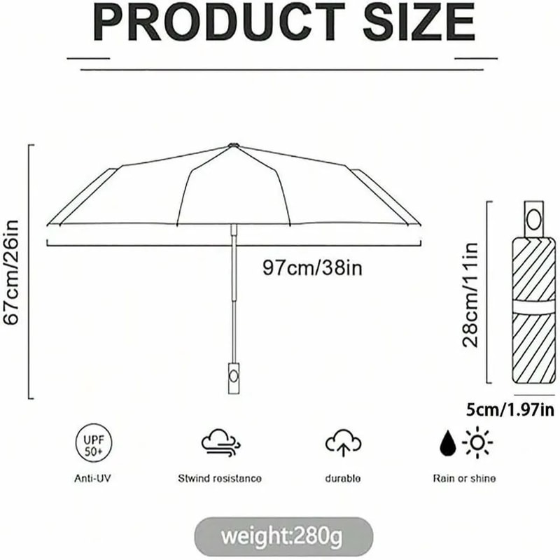 8Rib Automatic Folding Umbrella 3