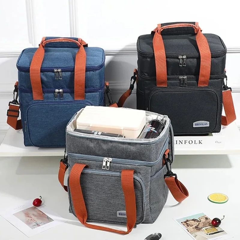 Double Layer Large Capacity Insulated Lunch Bag 2
