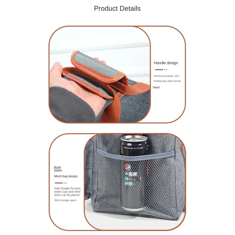 Double Layer Large Capacity Insulated Lunch Bag 8