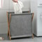Foldable Wood Frame Laundry Storage Basket 1
