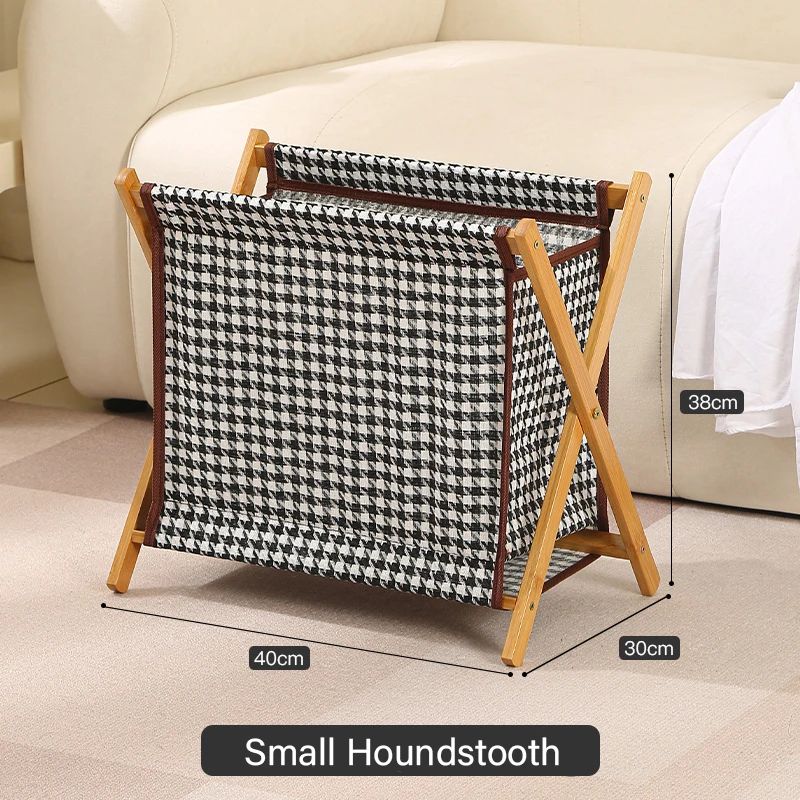 Foldable Wood Frame Laundry Storage Basket 5