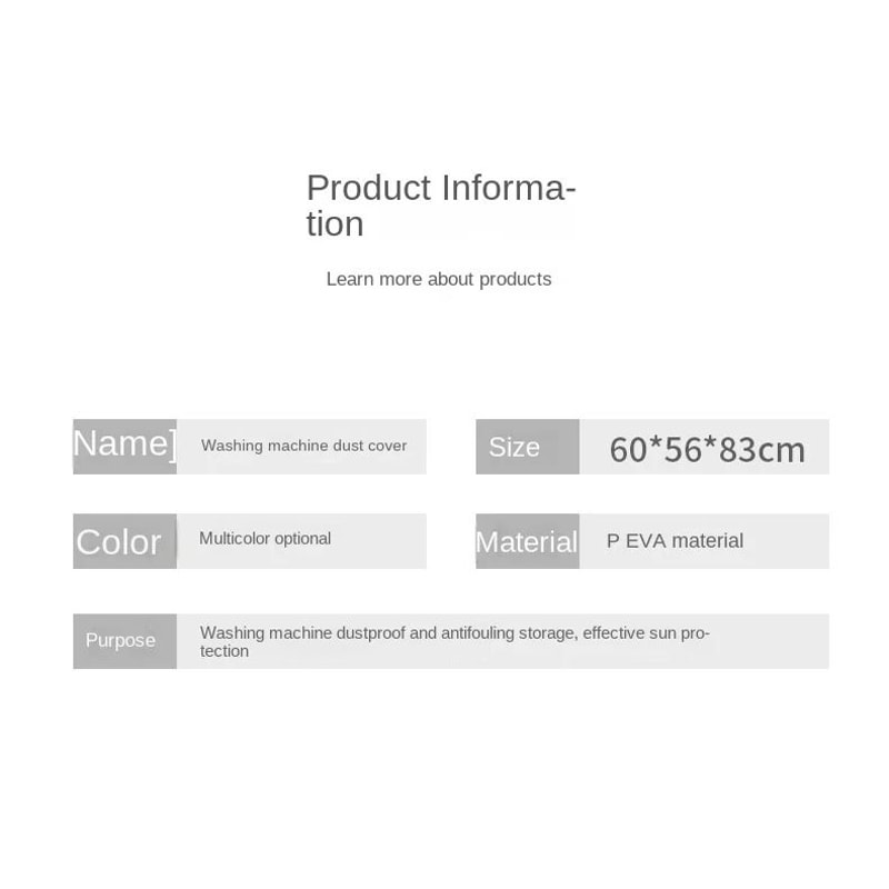 Waterproof Cartoon Washing Machine Dust Cover 8