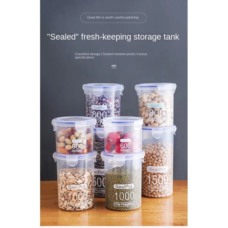 Transparent Airtight Food Storage Jar Set 6