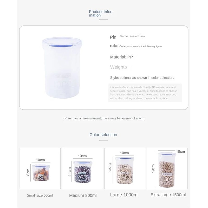 Transparent Airtight Food Storage Jar Set 7