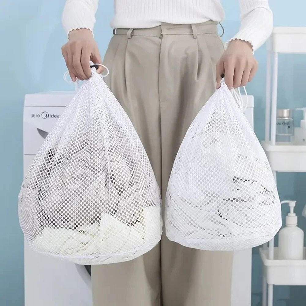 Drawstring Mesh Laundry Wash Bag 2