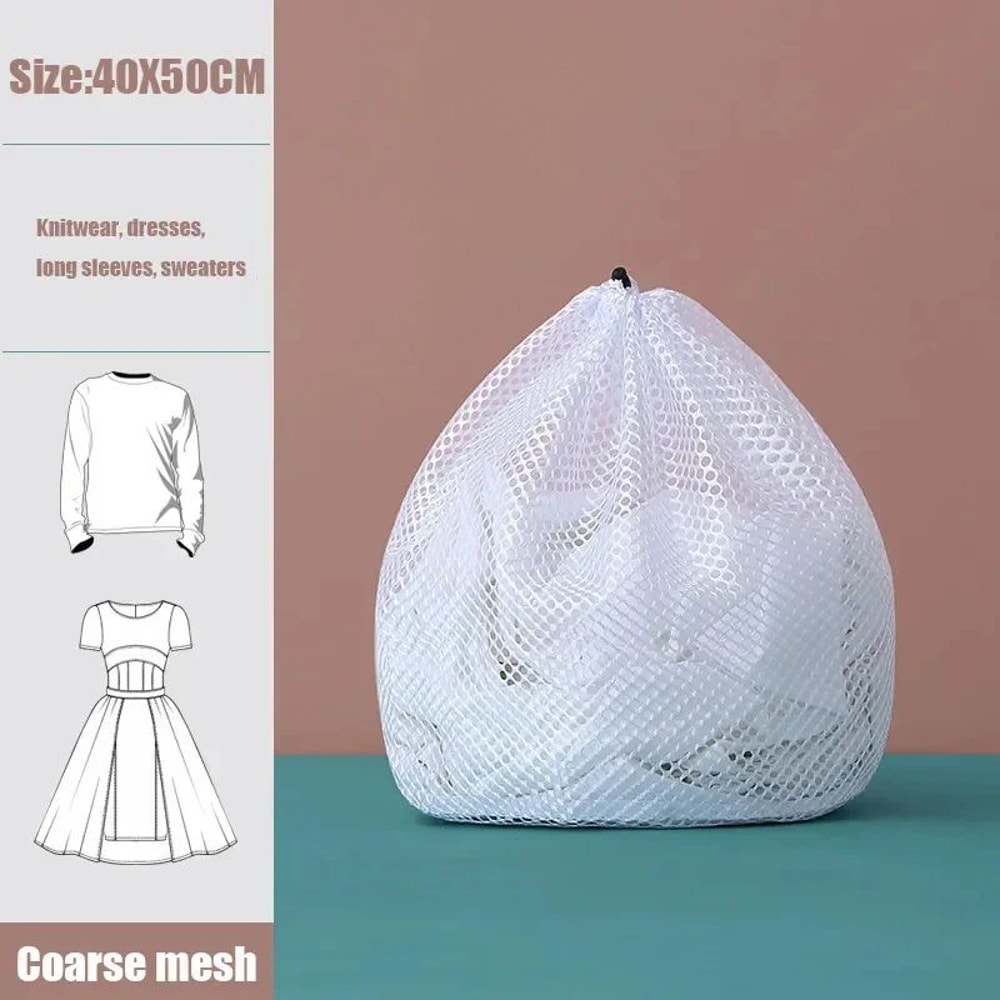 Drawstring Mesh Laundry Wash Bag 12